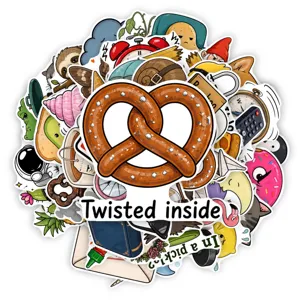 Pack d'autocollants en vinyle doodle drôles imperméables pour ordinateur portable 50pcs.