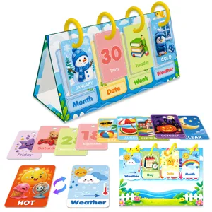 Set giocattolo calendario educativo per bambini, meteo e data per apprendimento precoce.
