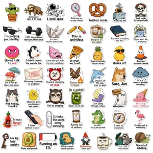 Lot de 50 autocollants de mèmes drôles, stickers en vinyle étanche pour ordinateur, bouteille.