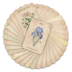 Vintage botanical flashcards set 36 pcs watercolor floral art oracle cards for journaling decor