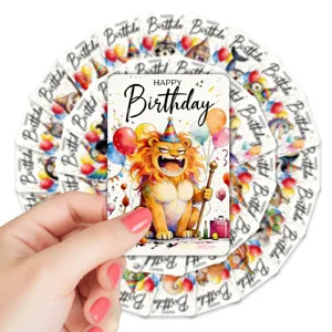 Cute Cartoon Animal Birthday Greeting Cards Multicolor Watercolor Illustration Style Gift Cards For Friends Kids Party Decoration