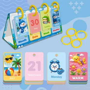 Set di flashcard di apprendimento per calendario da tavolo per bambini dettagli