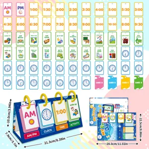 Carte educative di apprendimento del tempo di routine giornaliera per bambini