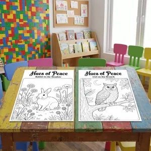 Pósteres para colorear para niños 10 uds lindo tema de animales pintados a mano papel de arte actividad