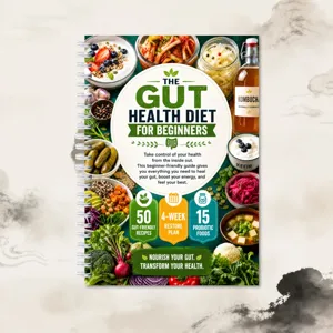 Gut health diet planner spiral notebook with meal plans and food pairing guide 28 pages