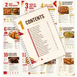 Low-carb recipe notebook, 28 pages coil-bound cookbook for healthy cooking and daily meal prep.