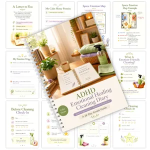 Diario di pulizia per guarigione emotiva ADHD guida 28 giorni quaderno organizzazione.