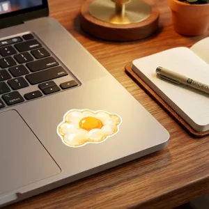 Waterproof cute fried egg sticker for laptop and journal decor aesthetic stickers