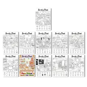 Posters de coloriage pizza pour enfants lot de 10 feuilles cherche et trouve educatif