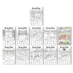 Affiches à colorier thème athlétisme cherche et trouve pour enfants loisir créatif papier