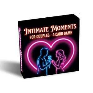 Couples interactive card game featuring a romantic neon heart design for intimate relationship fun.