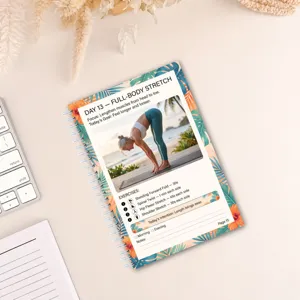 Quaderno a spirale per allenamento flessibilità di 28 giorni Diario fitness a casa