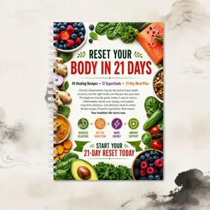 Carnet spirale de planification de repas sains de 21 jours avec recettes et guides.