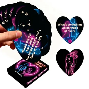 Heart-shaped couple interactive card game set for romantic and fun relationship bonding.