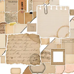 Set di adesivi vintage e carta ephemera per junk journal, forniture per scrapbooking retrò.