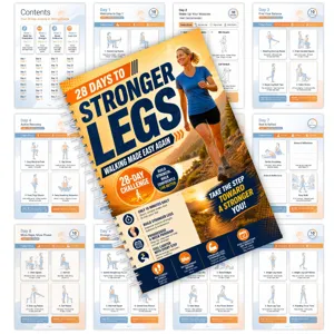 28-Tage Beintraining Spiral Fitness Tagebuch und Handbuch für effektives Training.