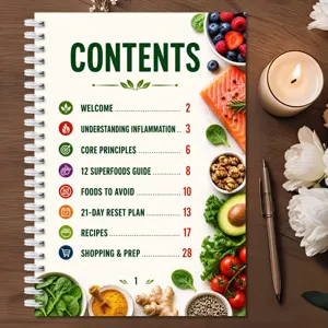 Carnet à spirale de planification diététique de 28 pages avec recettes saines et guides.
