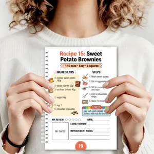 Carnet de recettes tutoriel dessert DIY pâtisserie livre spirale brownies douce 1pc
