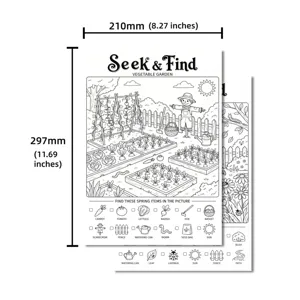 Kinder Lern-Malposter Such- und Findespiel Gemüsegarten Papier Aktivitätsbogen 210x297mm