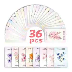 36 pcs vintage botanical watercolor flash cards set floral language greeting cards for gift