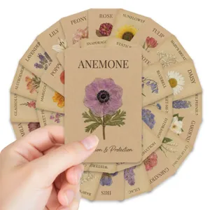 Vintage pressed flower botanical cards set retro floral specimen greeting cards for decor