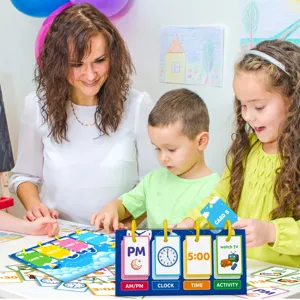 Flashcard per l'apprendimento del tempo per bambini tabella didattica giocattolo educativo