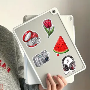 Set di adesivi trucco glitterati vista dettagliata, ideale per decorare laptop o tablet PC.