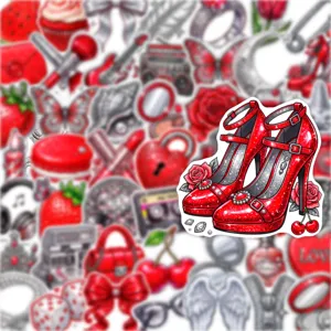 Adesivo tacchi alti rossi sticker in vinile impermeabile estetico per decorazione