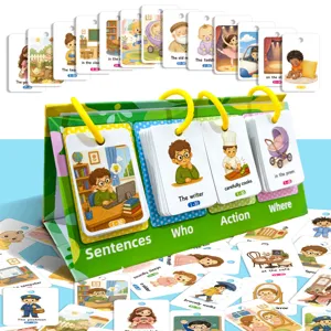 Set di Carte per l'Apprendimento dell'Inglese per Bambini Costruzione di Frasi Cognizione Emozione Strumento di Studio Carte a Fogli Mobili