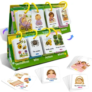 Carte da tavolo per bambini per imparare il vocabolario e la costruzione delle frasi.