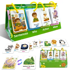 Bambini inglese costruzione frasi flashcard desktop flip card gioco educativo set