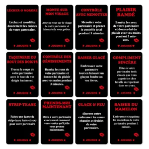Franse interactieve stelletjes kaartspel, set van 50 kaarten voor romantische volwassen pret.