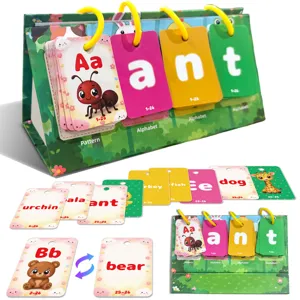 Carte flash alfabeto inglese educative giocattolo da scrivania a fogli mobili per bambini