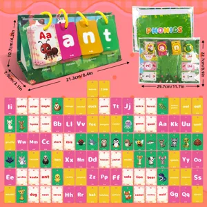 Set di 104 carte fonetiche con supporto da tavolo, carte di apprendimento precoce per bambini.