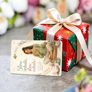 Mindfulness breathing meditation relaxation card set for emotional soothing and mental wellness support.
