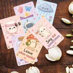 Simpatiche carte di guarigione emotiva set strumenti di salute mentale per cura persona