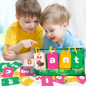 Set di carte educative per bambini, apprendimento precoce alfabeto parola giocattolo.