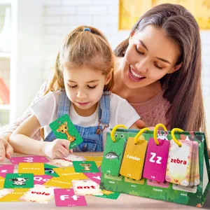 Set di carte educative con supporto da tavolo per bambini apprendimento vocabolario