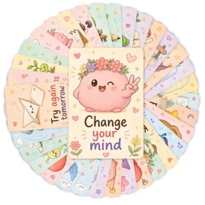 Set di carte di supporto emotivo e guarigione mentale con bellissime illustrazioni carine.
