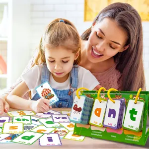 Set supporto da tavolo con schede flash di parole visive per apprendimento precoce dei bambini