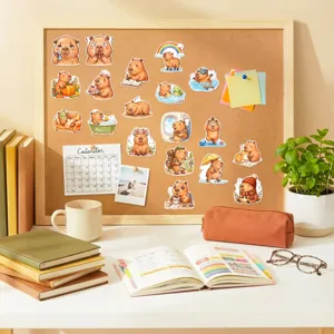 Cute cartoon capybaras stickers set waterproof vinyl for journal laptop phone case decor