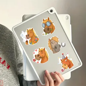 50pcs funny horse stickers waterproof vinyl cute cartoon animal decals for laptop tablet