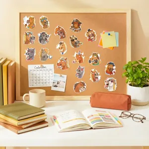 Waterproof funny horse stickers 50pcs, cute cartoon vinyl decals for laptop water bottle.