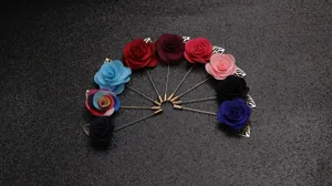 Handgemachte Stoff Rosen Brosche Reversnadel Anzug Accessoire elegante Blumen Korsage