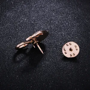 Mini swan brooch pin for women, elegant opal shirt collar accessory in rose gold finish.