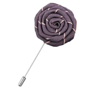 Broche fleur de rose en tissu faite à la main pour homme costume veste chemise col décor.