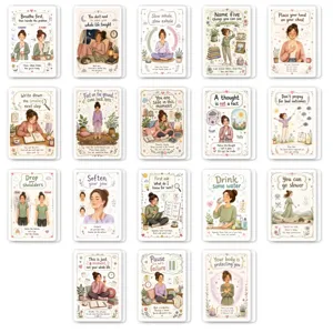 18pcs tarjetas de alivio de ansiedad tarjetas de atención plena y citas inspiradoras