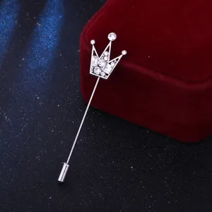 Spilla da risvolto corona di cristallo mini stile coreano per decorazione di abito.