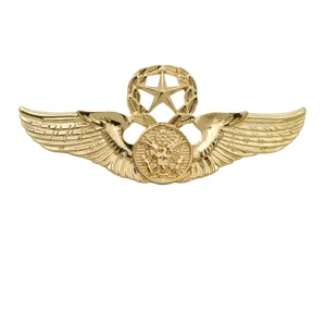 Vintage Military Style Eagle Star Brooch Pin Gold Silver Plated Alloy Wing Badge Men Women Fashion Suit Lapel Accessory
