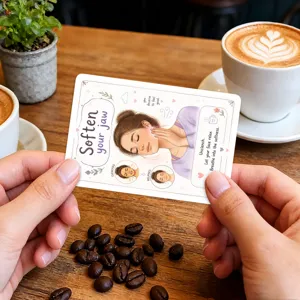 Vista detallada de tarjetas de alivio de la ansiedad para mujeres, tarjetas decorativas calmantes.
